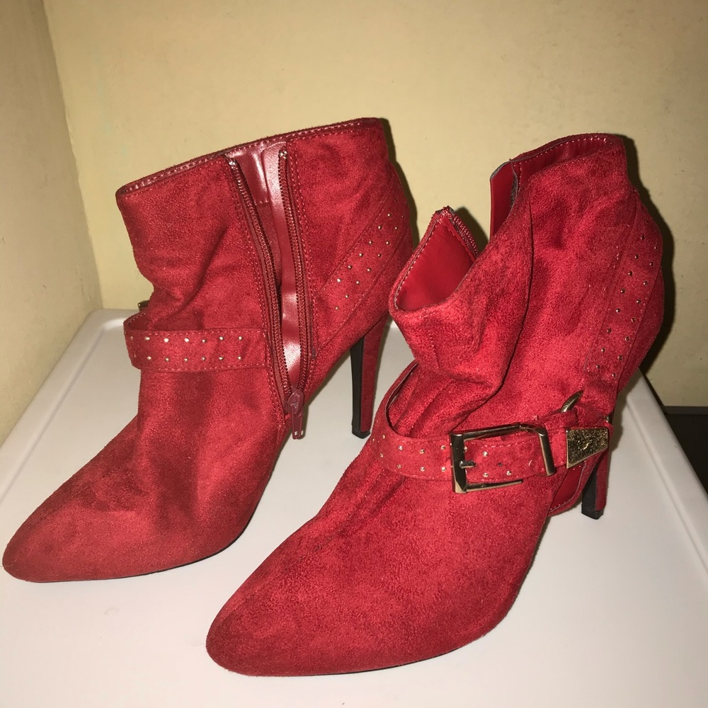 Suede look sexy booties
